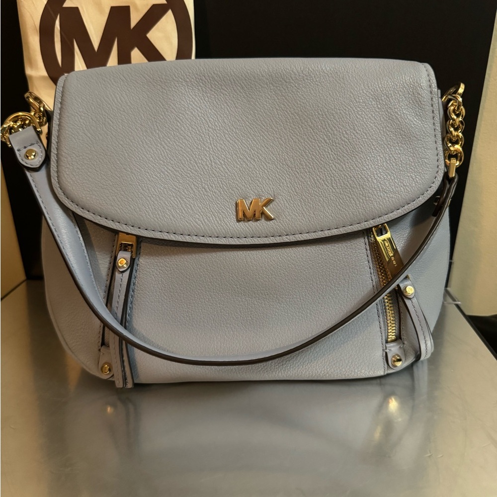 Michael Kors Pale Blue Leather Shoulder Bag